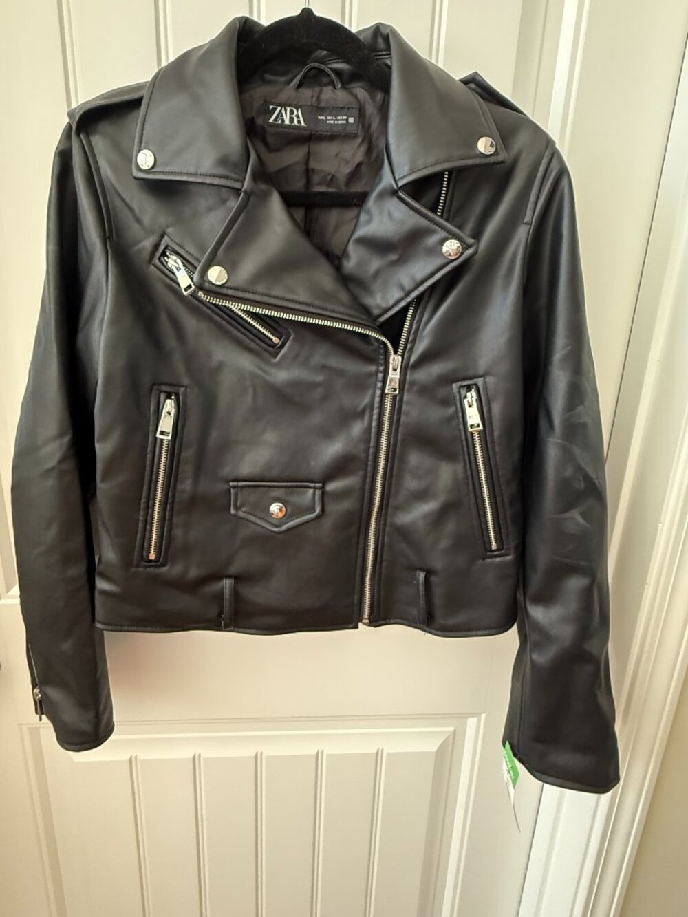 ZARA FAUX LEATHER BIKER JACKET - SZ LG